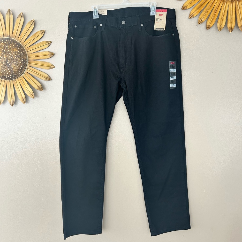 Levi's Men's 559 Relaxed Straight Stretch Black Jeans 38x32